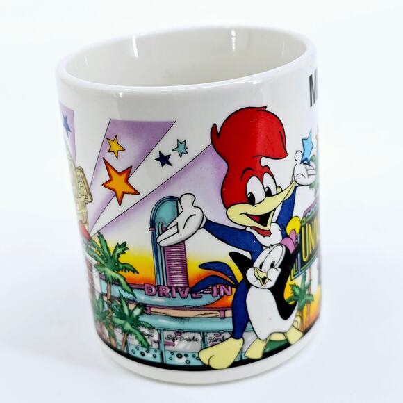 Vintage Universal Studios Florida Coffee Mug Cup MICKEY Woody Woodpecker - Picture 2 of 9